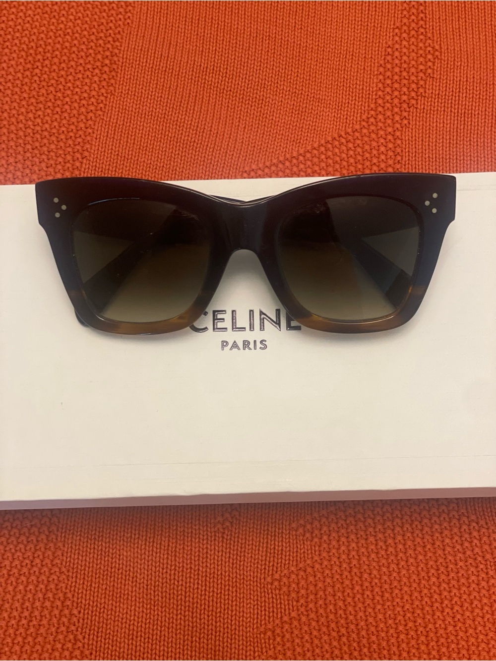Celine Tortoiseshell and Black Cat Eye Sunglasses